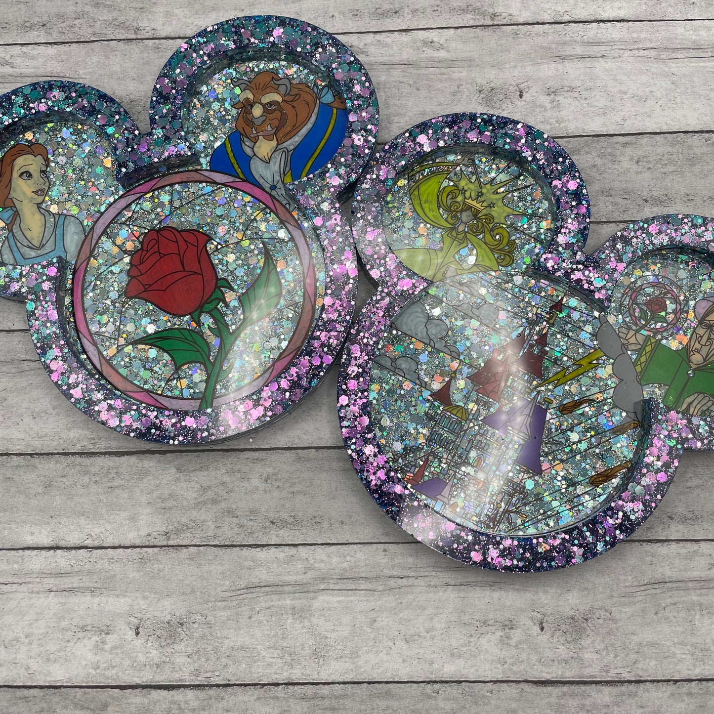 Stained Glass Beauty Mouse Coasters/Trinket Tray