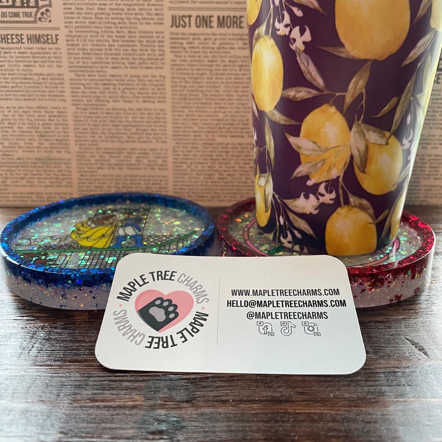 Stained Glass Beauty Circle Coasters