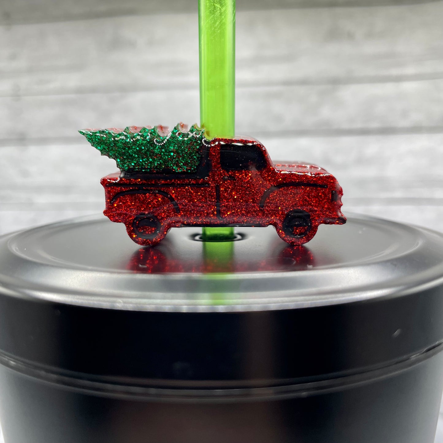 Christmas Truck Straw Topper