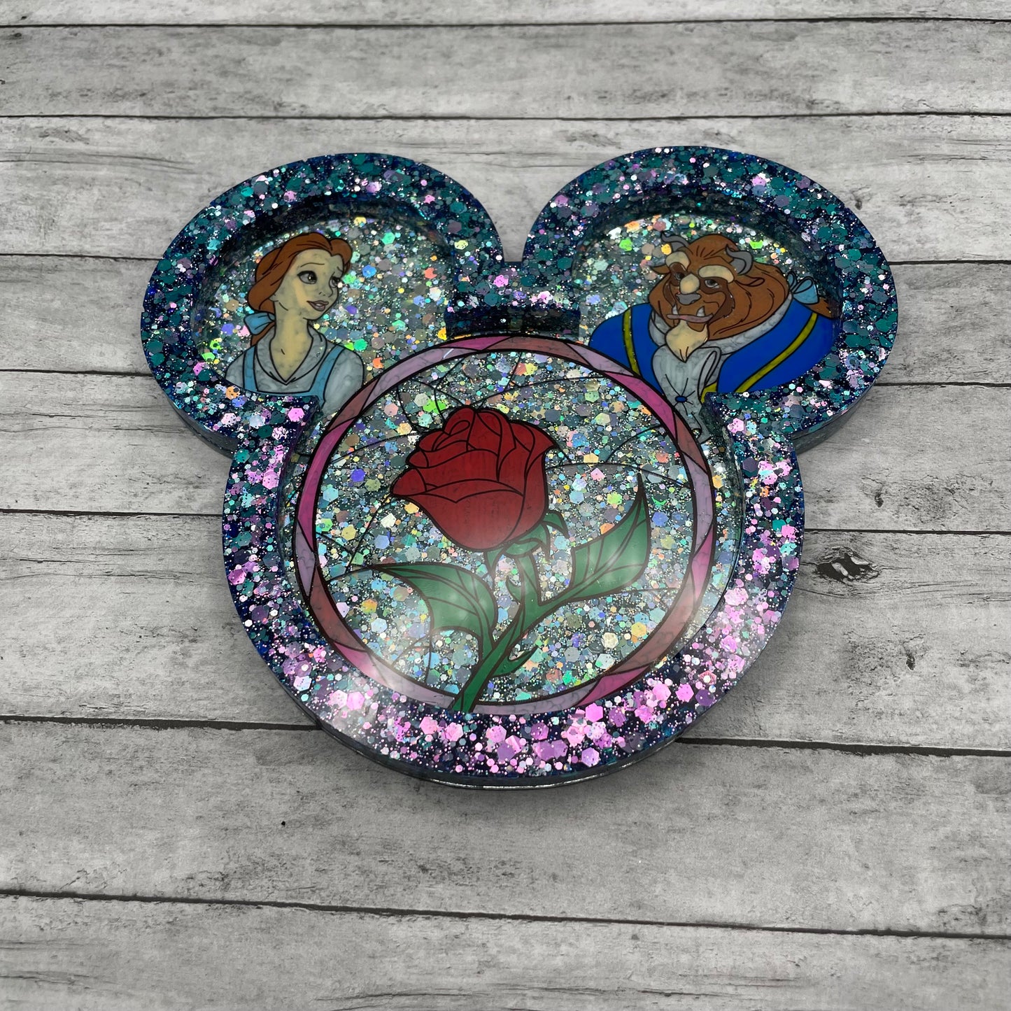 Stained Glass Beauty Mouse Coasters/Trinket Tray