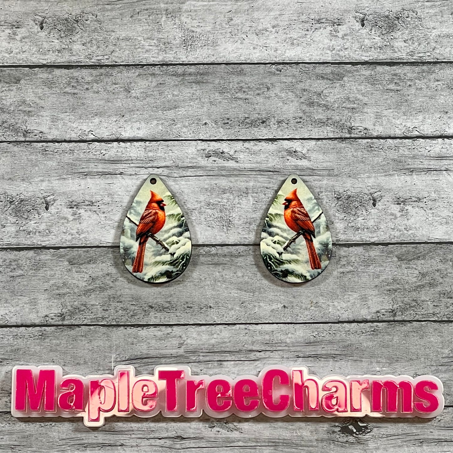 Winter Cardinal Drop Earrings