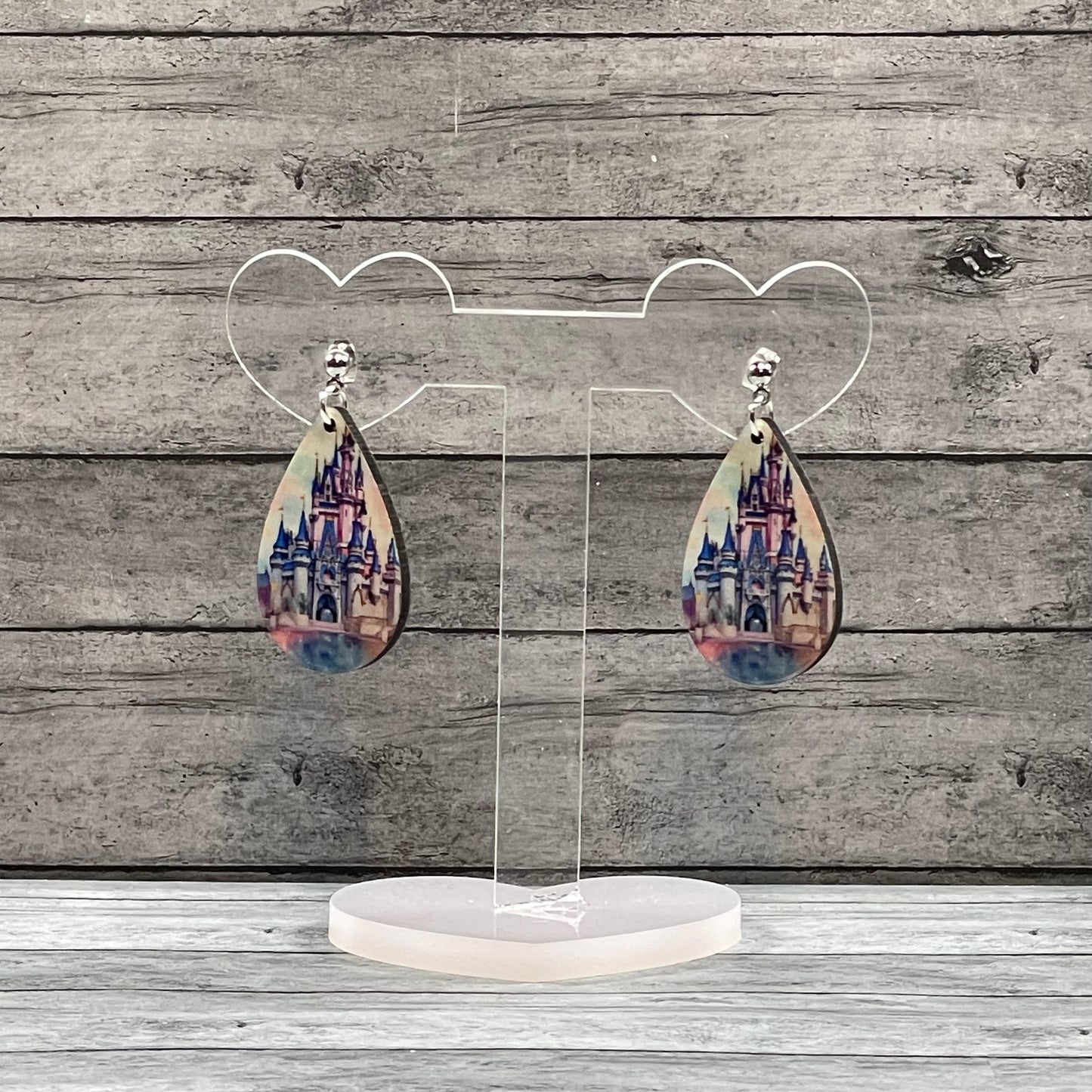 Watercolor Castle Drop Earrings