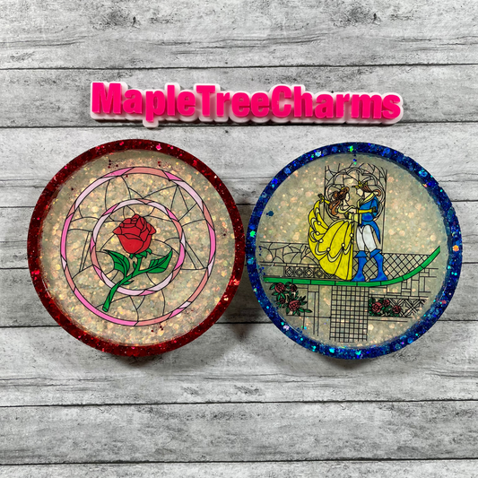 Stained Glass Beauty Circle Coasters