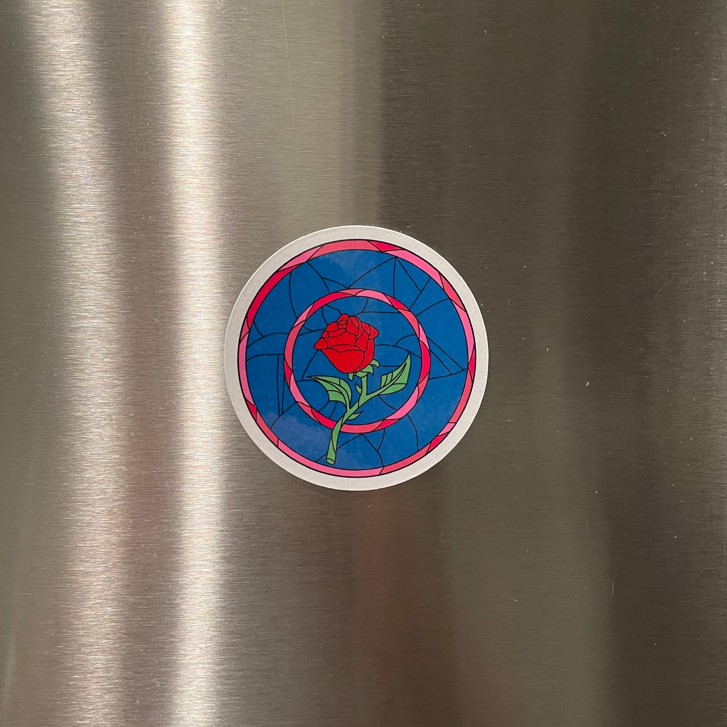 Stained Glass Rose Magnet