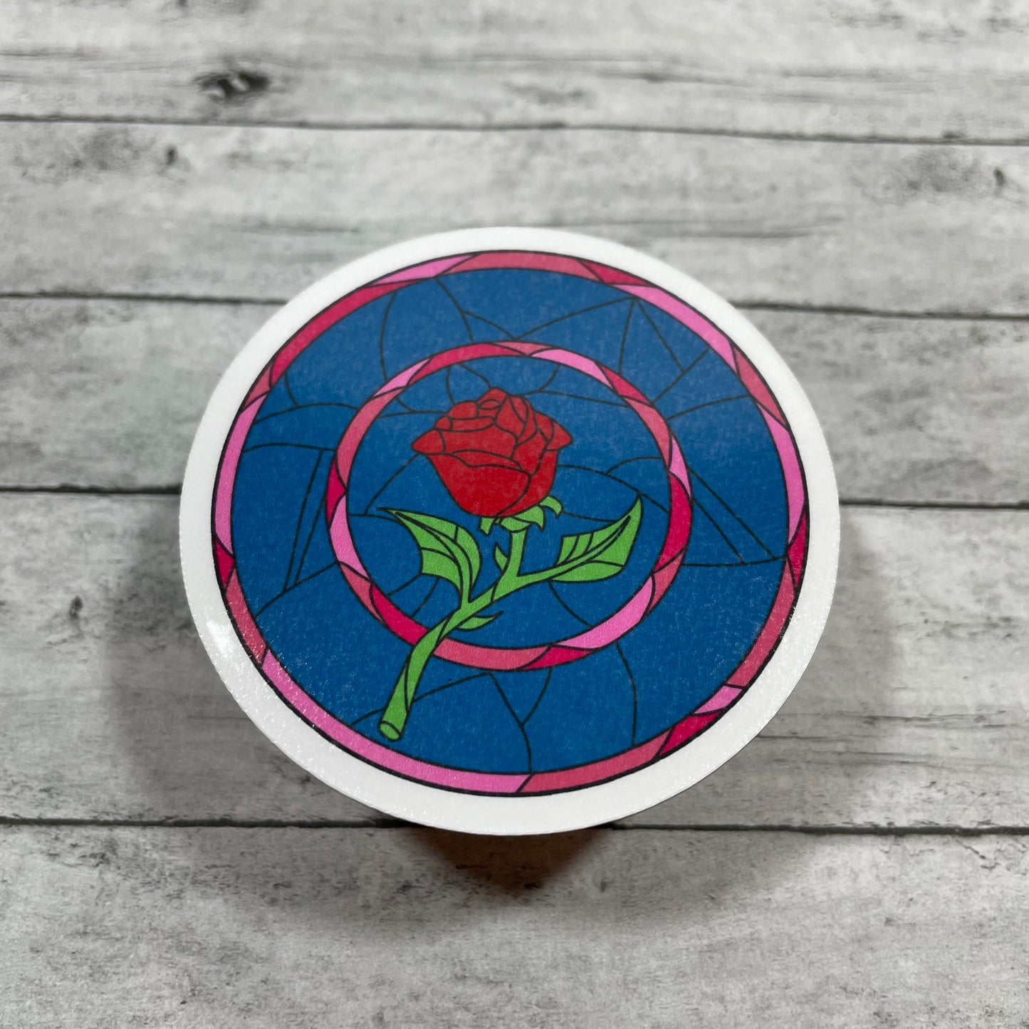 Stained Glass Rose Magnet