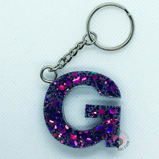 Glitter Letter Keychain