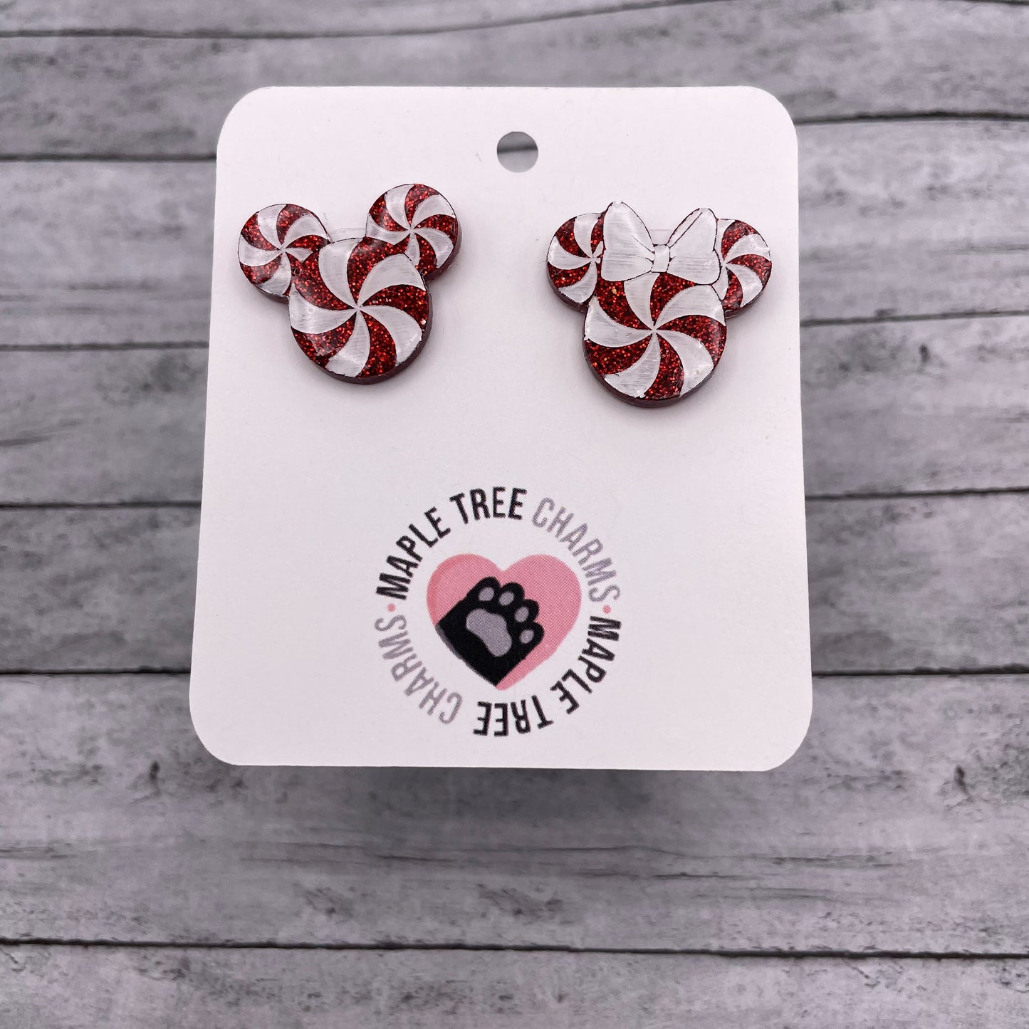 Peppermint Mouse Stud Earrings