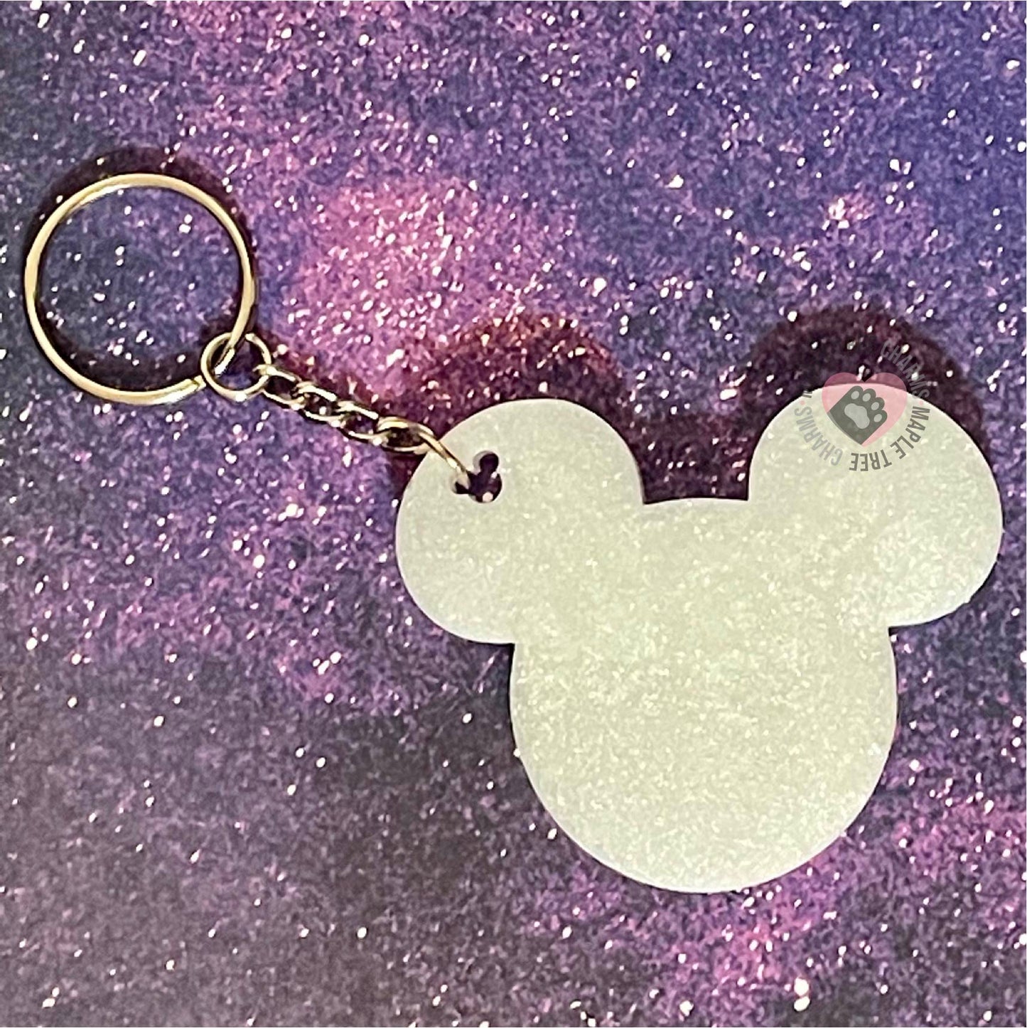 Mouse Shaped Glitter Keychain