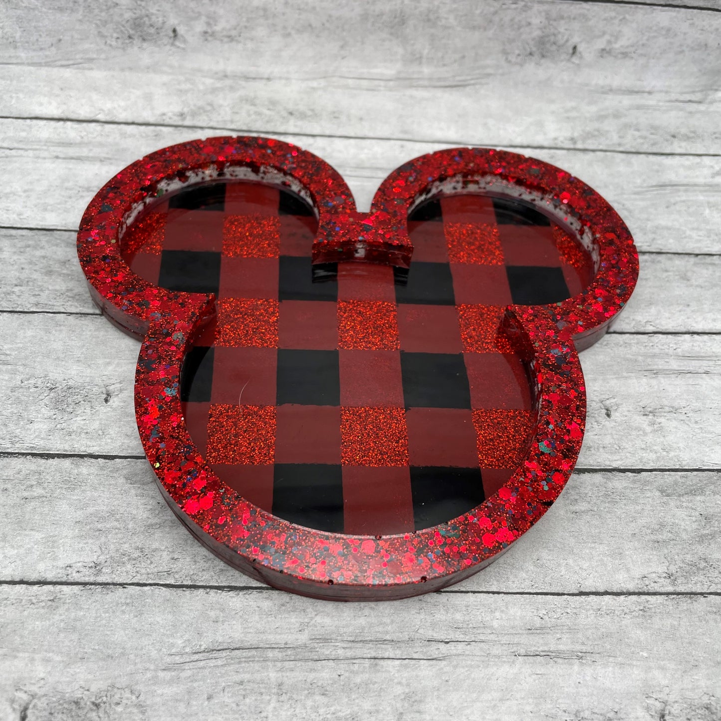 Buffalo Plaid Mouse Inspired Coasters/Trinket Tray