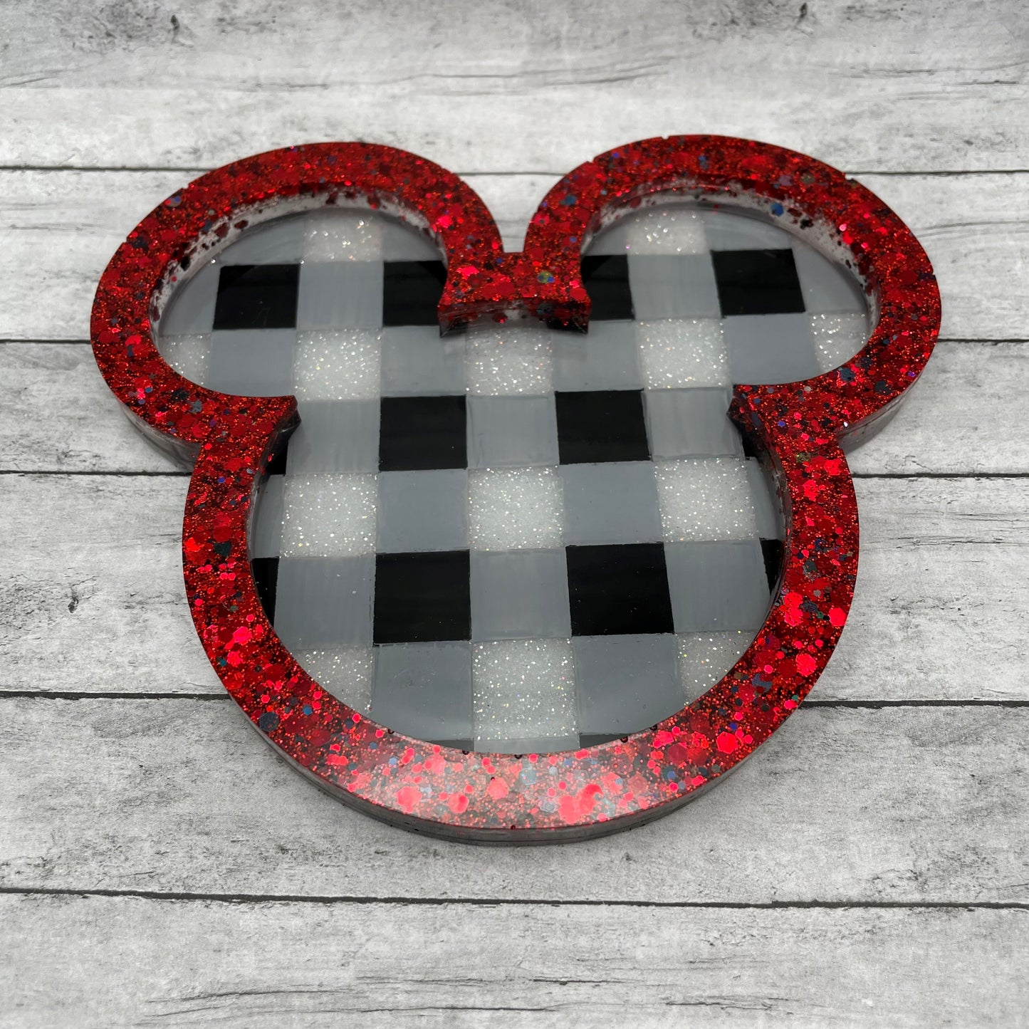 Buffalo Plaid Mouse Inspired Coasters/Trinket Tray