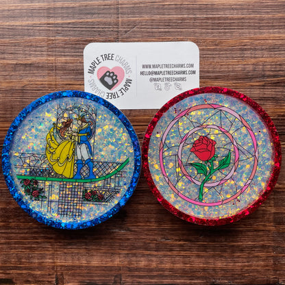 Stained Glass Beauty Circle Coasters