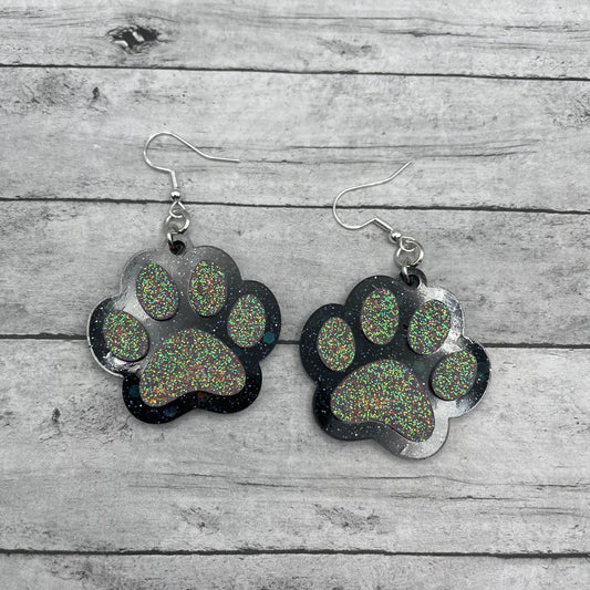 Holographic Paw Earrings