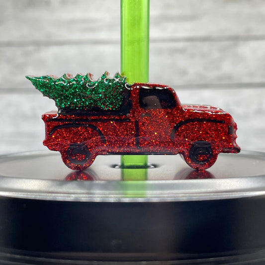Christmas Truck Straw Topper