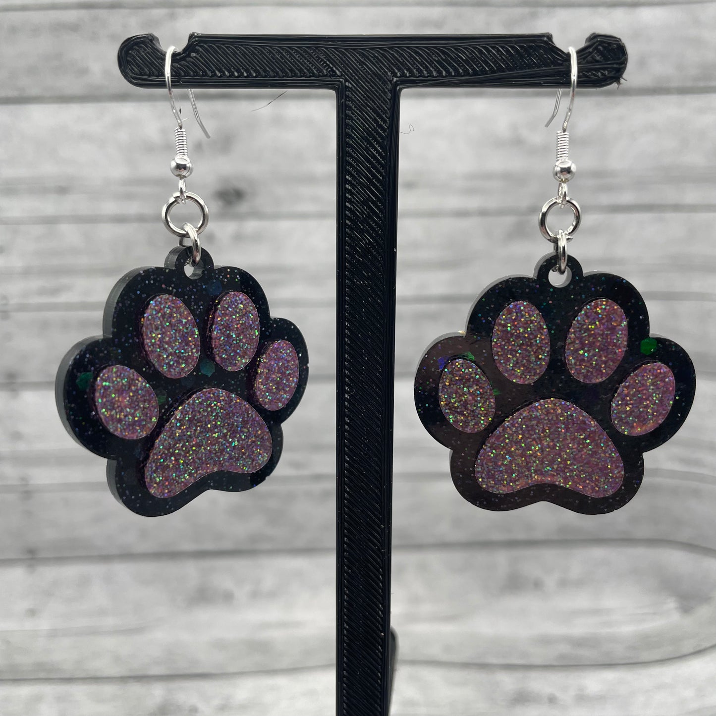 Holographic Paw Earrings