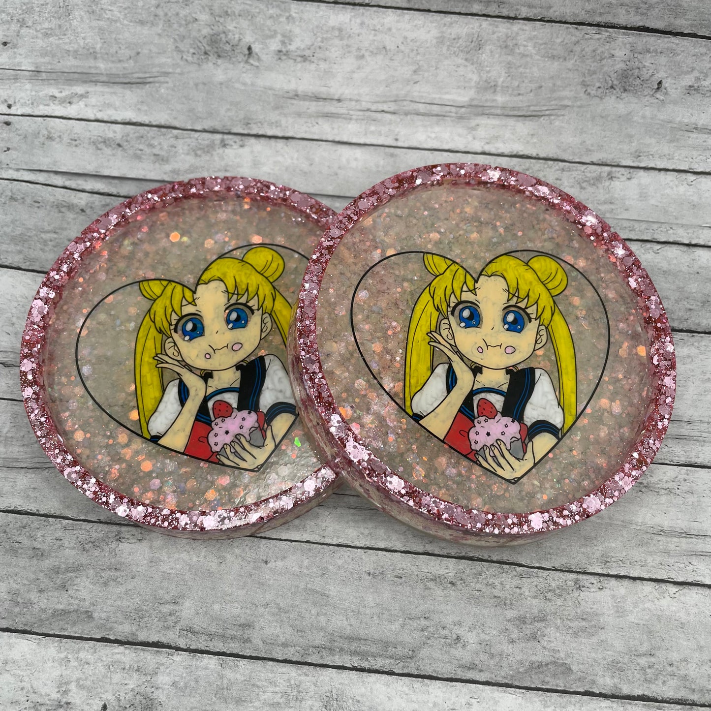 Cupcake Usagi Circle Coasters