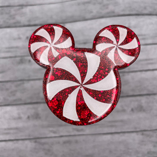 Peppermint Mouse Keychain | Phone Grip | Badge Reel